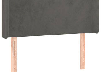 Zagłówek uszak ciemnoszary 93x16x78/88 cm aksamit WM-3118525