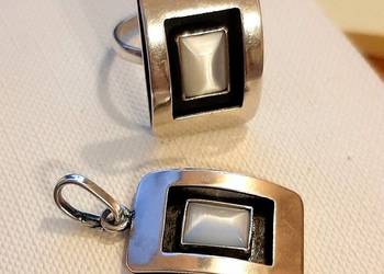 Piękny komplet ,pierścionek i wisiorek Srebro