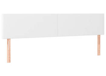 Zagłówek do łóżka z LED biały 160x5x78/88 cm sztuczna skóra WM-3121429