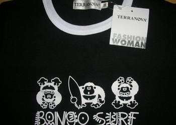 Terranova Tshirt koszulka czarna Bongo Surf Goryle