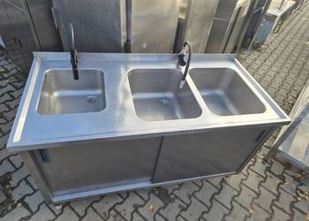 Zlew Gastronomiczny 3 Komorowy Z Drzwiami Suwanymi 150/70/85 B