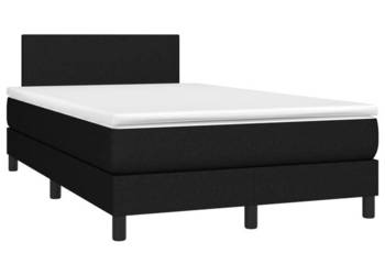 Łóżko kontynentalne z materacem czarne tkanina 120x200 cm WM-3139883