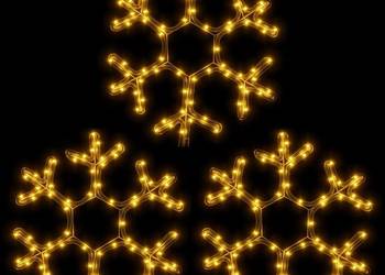 vidaXL Ozdobne śnieżynki, ciepłe białe światło LED, 3 szt（SKU:3154289）