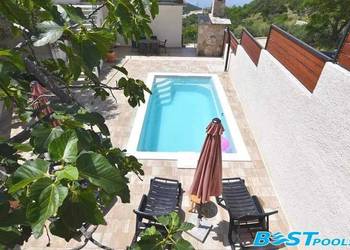 OKAZJA ogrodowy basen poliestrowy Ibiza 8x3.2x1.55m niebieski II kategorii