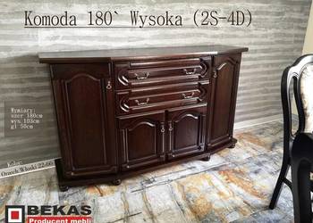 Stylowa Komoda Dąb Orzech Włoski komoda 180` (2S-4D) Bekas