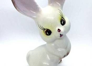 Porcelanowa figurka królik Rumunia lata 50 - 70 XX wieku ręcznie malowana s