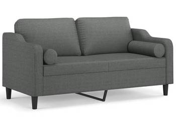 vidaXL 2-osobowa sofa z poduszkami, ciemnoszara, 140 cm(SKU:3200846)