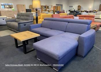 Nowy Narożnik 180x240cm ze Spaniem, NOVARA, Tkanina Zmywalna - MEBLE PYKA