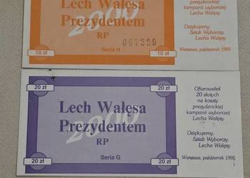 Cegiełki sztabu wyborczego Lecha Wałęsy 1995r