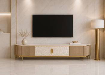 Komoda RTV złota Champion Glamour Premium 200x40x52