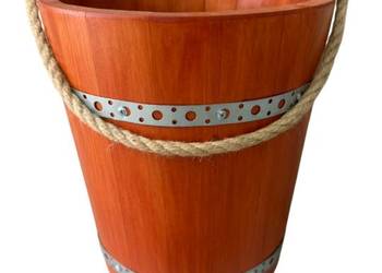 Wiadro drewniane ozdobne dekoracyjne wiaderko do studni cebrzyk Kolory 9,8L