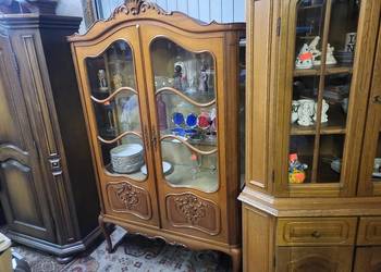 Biblioteka dębowa witryna z Niemiec SERWANTKA ludwikowska chippendale