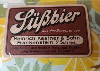 Stara Etykieta Piwna Browar H. Kastner Frankenstein