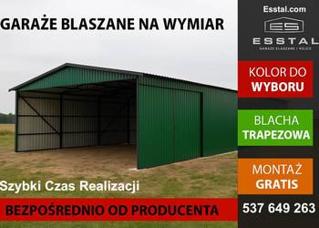 Zielony Otwarty Garaż Blaszany Wiata Magazyn Hala Magazynowa – ESSTAL-