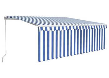 vidaXL Ręcznie zwijana markiza z zasłoną i LED, 4x3 m(SKU:3069301)