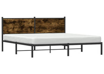 Łóżko Czarne Metalowe Rama Łóżka Metalowa Ze Stelażem 183x213 cm WM-4007672
