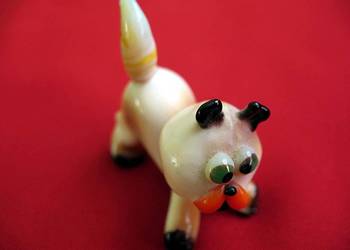 Kot - lub pies - figurka ze szkła - 4,5 x 5 x 2,5 cm Orygina