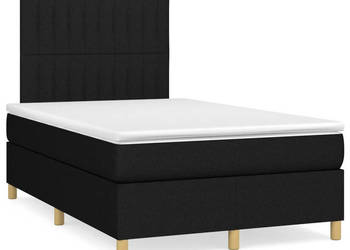 Łóżko kontynentalne z materacem czarne tkanina 120x200 cm WM-3142483