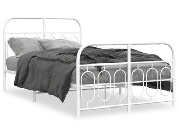 Łóżko Metalowe Białe Rama Łóżka Ze Stelażem Biała 120x190 cm WM-377181