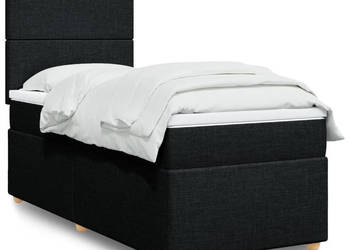 Łóżko z Materacem Kontynentalne Czarne Do Sypialni 90x200 cm WM-3293458