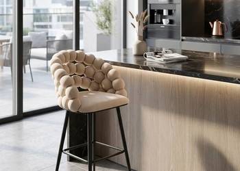 Hoker Tapicerowany Bubble Black Beżowy, Wysyłka 24H, Dostawa 0zł!