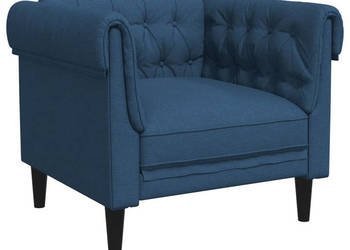 Fotel Chesterfield niebieski obity tkaniną WM-372544