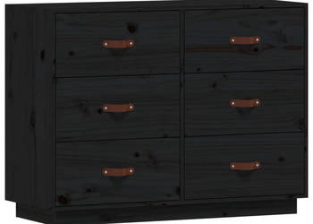 Komoda czarna 100x40x75 cm lite drewno sosnowe WM-820146