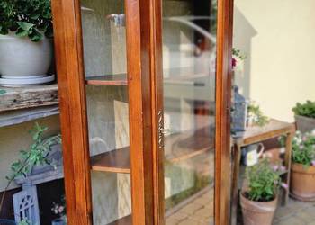 Stylowa drewniana włoska serwantka witryna biblioteczka przeszklona
