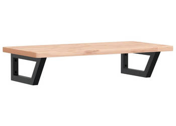 Półka ścienna pod umywalkę stal i lite drewno bukowe WM-3302355