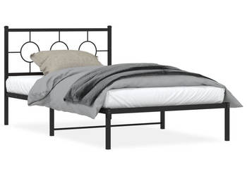 Metalowa rama łóżka z wezgłowiem czarna 107x203 cm WM-376222