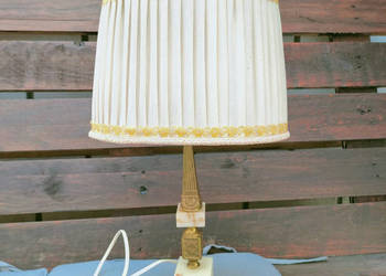 Stylowa lampa stołowa nocna onyx mosiądz vintage