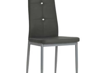 Krzesła stołowe 6 szt. szare obite sztuczną skórą WM-275434