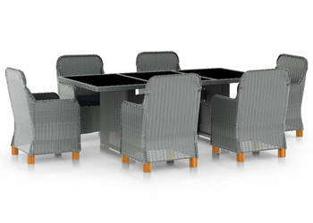 7-cz. zestaw mebli ogrodowych poduszki rattan PE jasnoszary WM-3060171