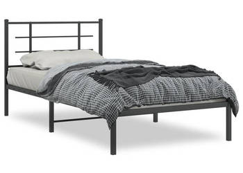 Łóżko Metalowe Czarne Rama Łóżka Ze Stelażem 107x203 cm WM-355557