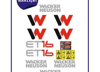 Naklejki oklejenie Wacker Neuson ET16 minikoparka nalepki komplet