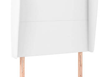 Zagłówek uszak biały 83x23x118/128 cm sztuczna skóra WM-3117749