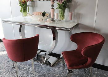 Krzesła glamour 6 szt Victor Red czerwone do jadalni salonu
