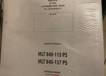 Instrukcja obsługi MANITOU ładowarka teleskopowa MLT 840-115 KM MLT 840-137