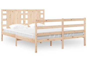 Rama łóżka bez materaca lite drewno sosnowe 135x190 cm WM-3104258