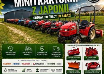 Traktorek japoński, minitraktorek, osprzęt, yanmar, kuboota, iseki