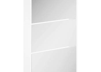 vidaXL Szafka na buty z lustrem 3-warstwowa, połysk biały(SKU:342637)