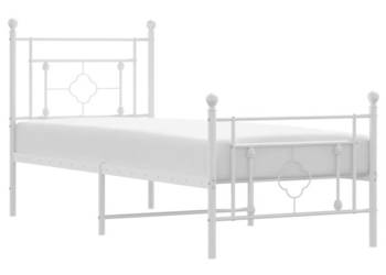 Łóżko Metalowe Białe Rama Łóżka Ze Stelażem Biała 80x200 cm WM-374397