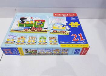 Edukacyjne puzzle "pociąg " dla dzieci 4+