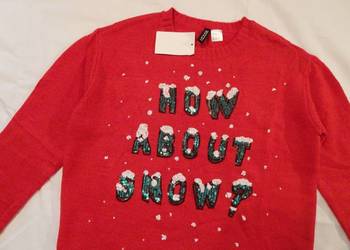 H&M Sweter Cekiny świąteczny NOWY 34 36