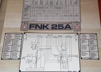 Frezarka TOS FNK 25 A Tabliczka Tabliczki Tabela