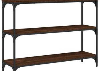 vidaXL Stolik konsolowy z półkami, brązowy dąb, 100x30x80 cm(SKU:837811)
