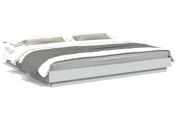 Rama łóżka z LED biała materiał drewnopochodny 180x200 cm WM-3281077