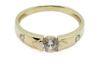 Nowy Złoty Pierścionek Próby 585 2,06g Rozmiar 17 Cyrkonie Ocechowany