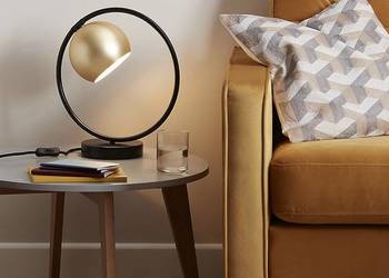 Lampa stołowa w kolorze czarno-złotym Industrial/loft