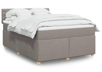Łóżko kontynentalne z materacem taupe tkanina 160x200 cm WM-3289042